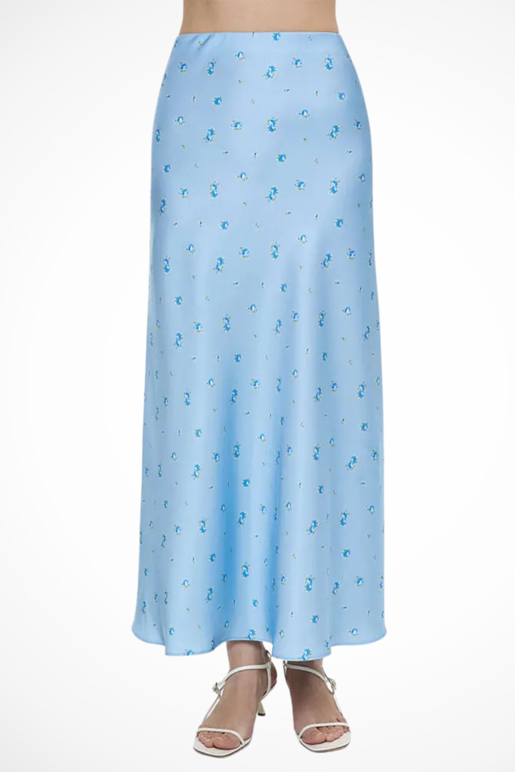 Valentina | Floral Satin Bias Cut Maxi Skirt