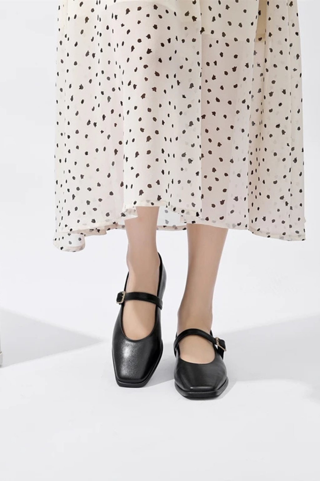 Seraphina | Elegant Square Toe Mary Jane Ballet Flats