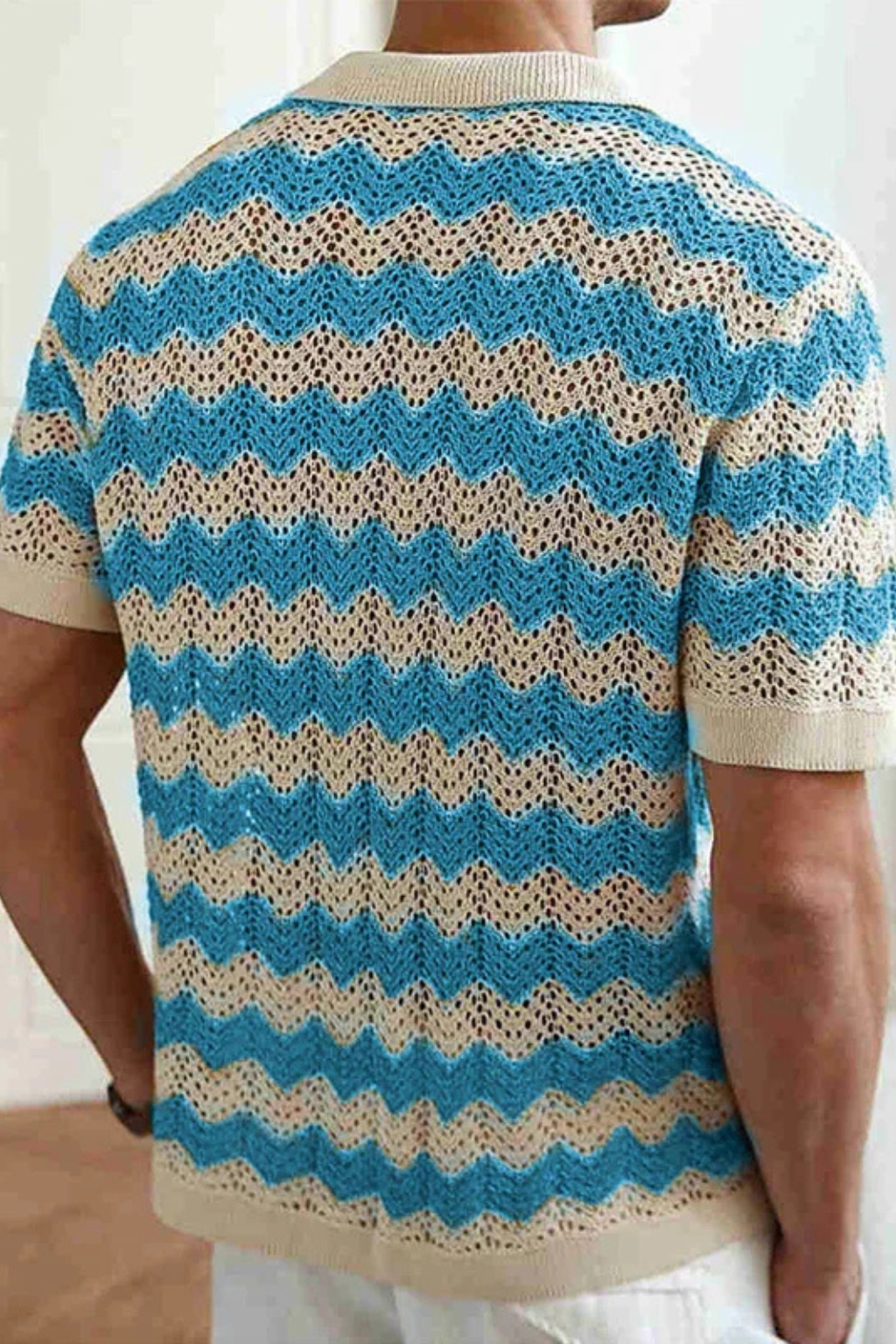 Maxwell | Men's Classic Crochet Zigzag Polo