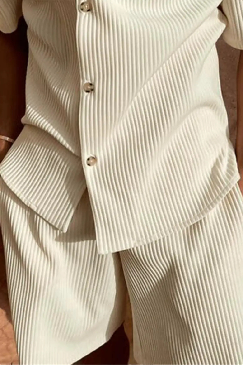 Harrison | Men's Classic Textured Shirt and Shorts Set