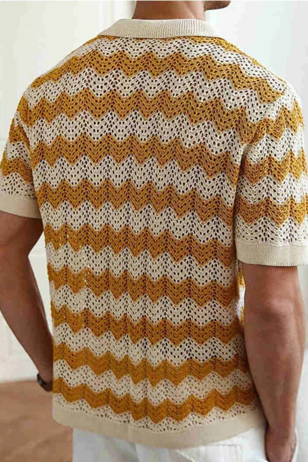 Maxwell | Men's Classic Crochet Zigzag Polo