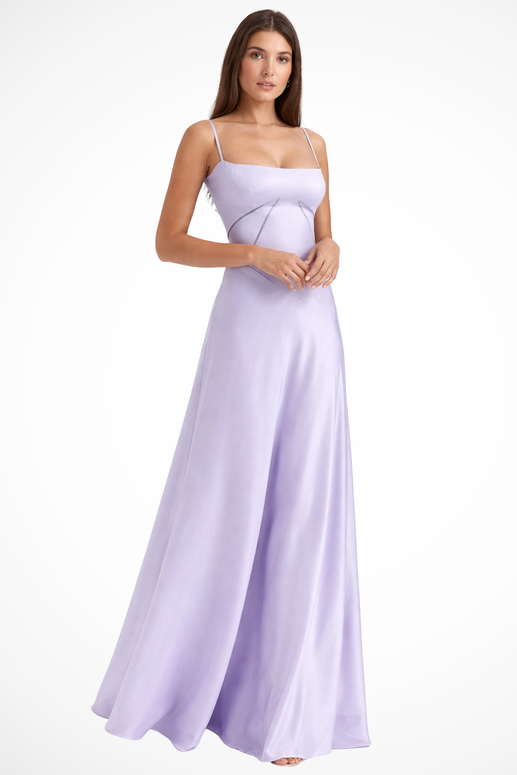 Celeste | Elegant Satin Corset Lace-Up Maxi Dress