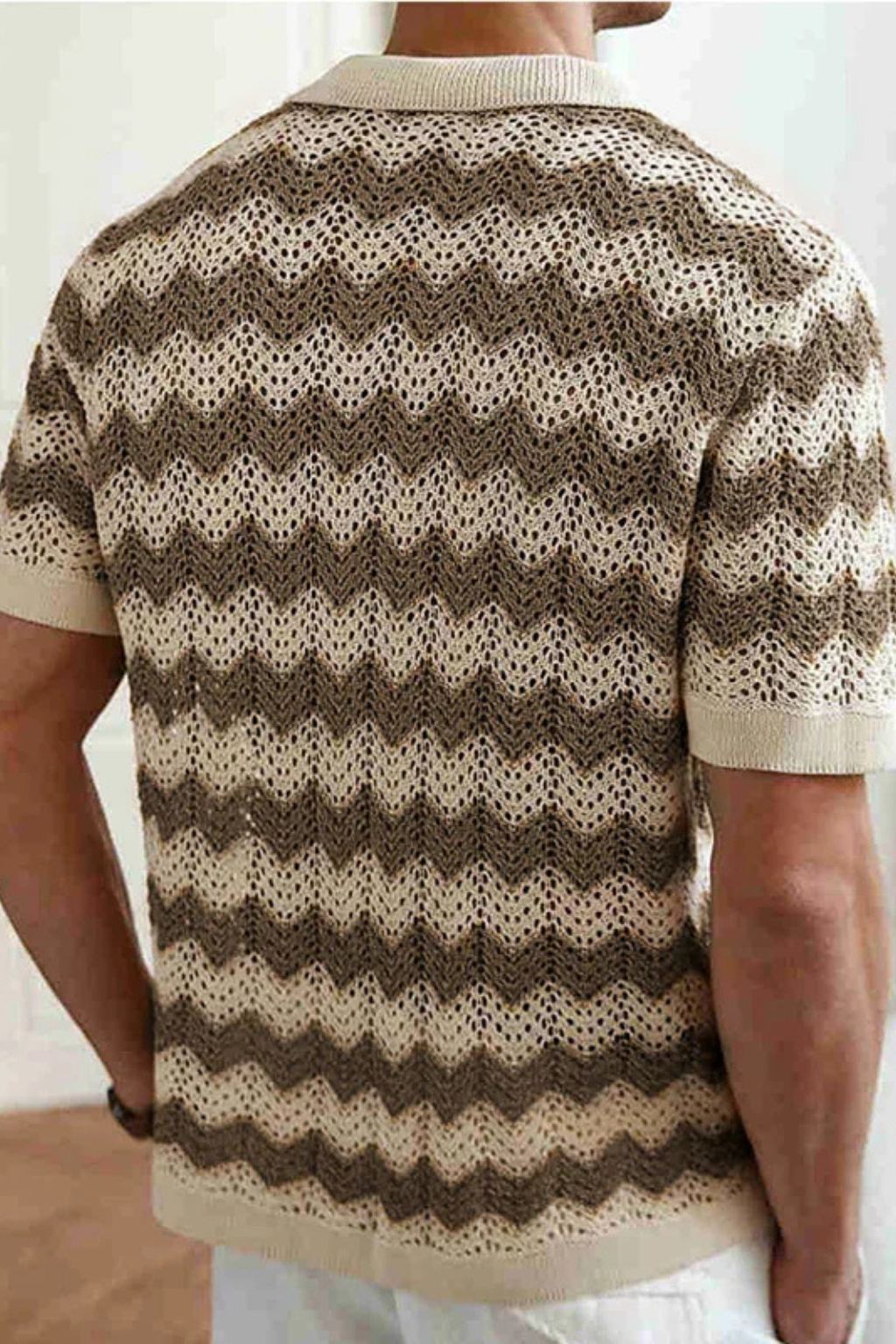 Maxwell | Men's Classic Crochet Zigzag Polo