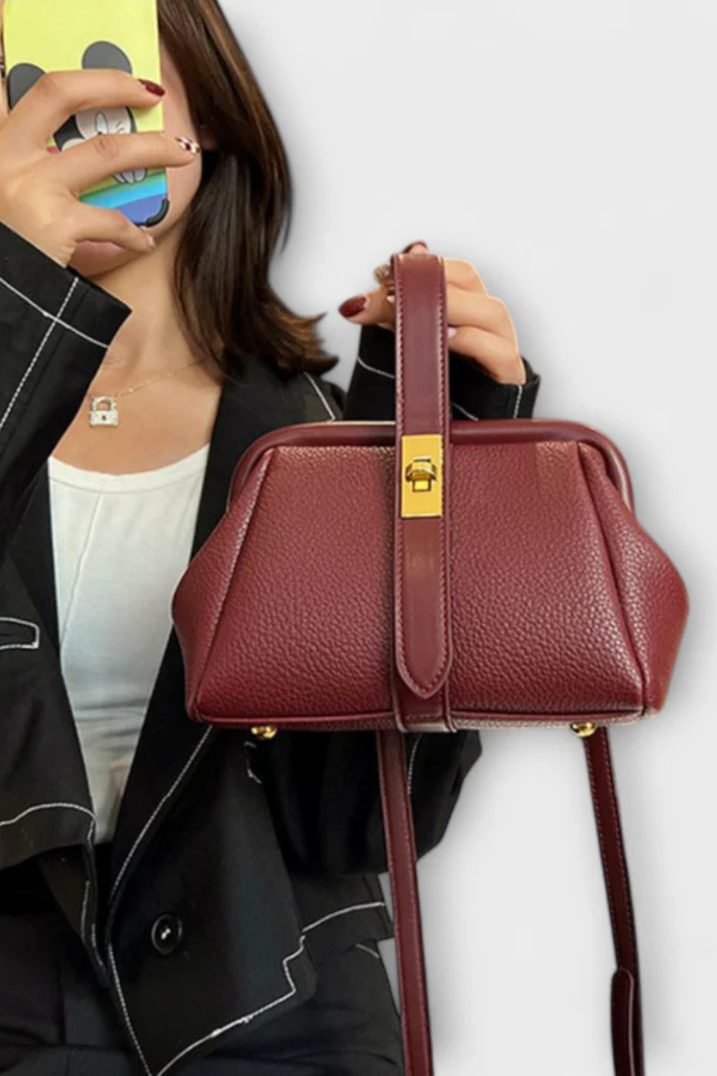 Genevieve | Structured Frame Mini Top Handle Bag