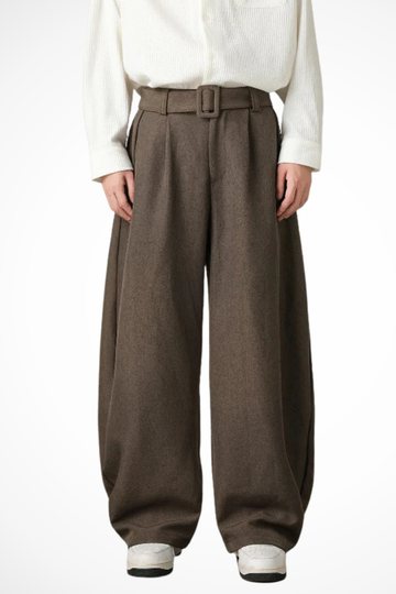 Rowella | Elegant High Waist Pleated Wide Leg Pants