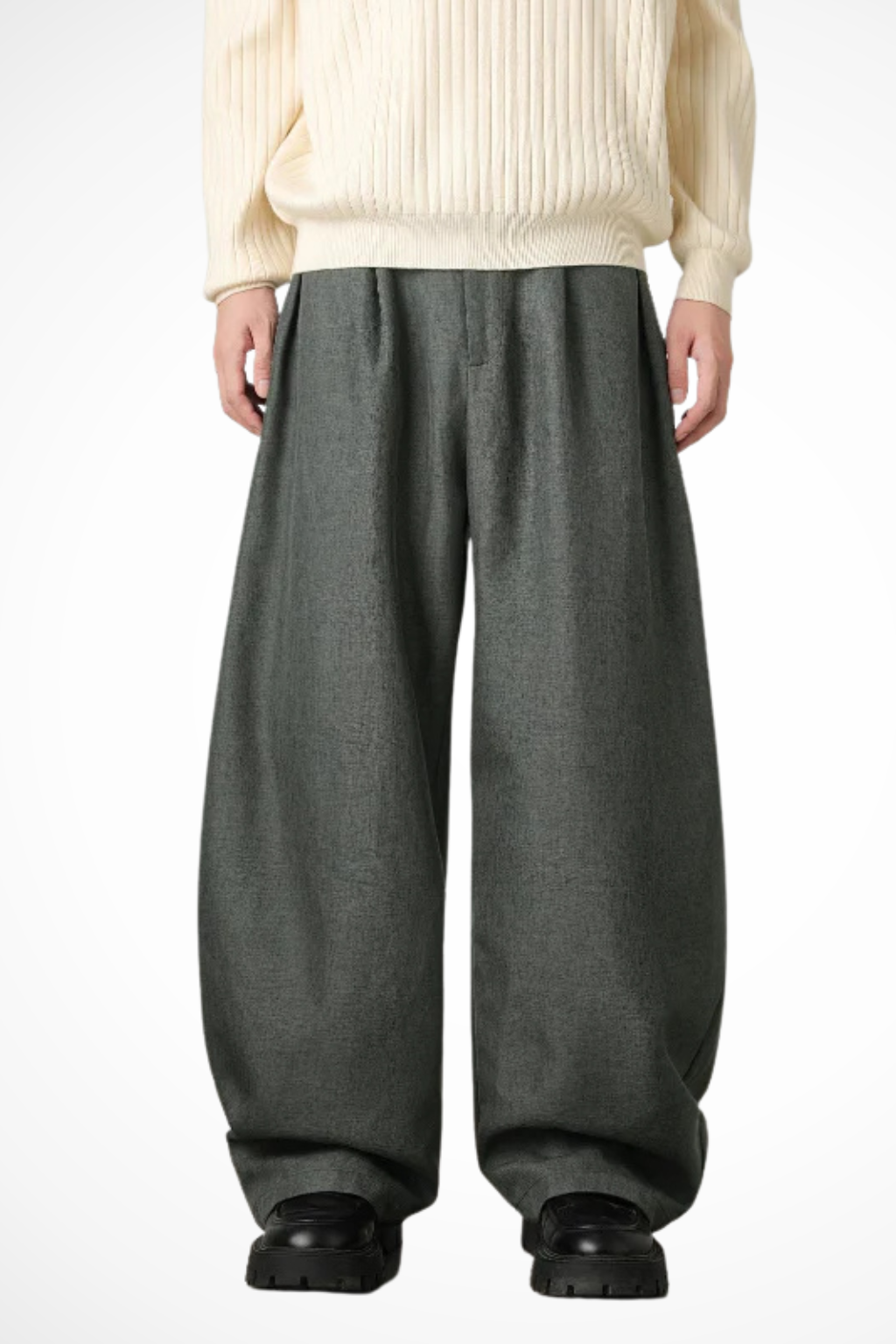 Rowella | Elegant High Waist Pleated Wide Leg Pants