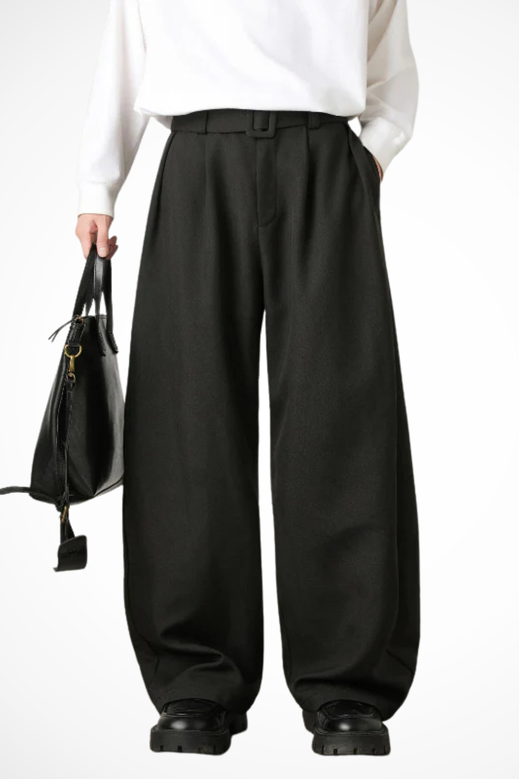 Rowella | Elegant High Waist Pleated Wide Leg Pants