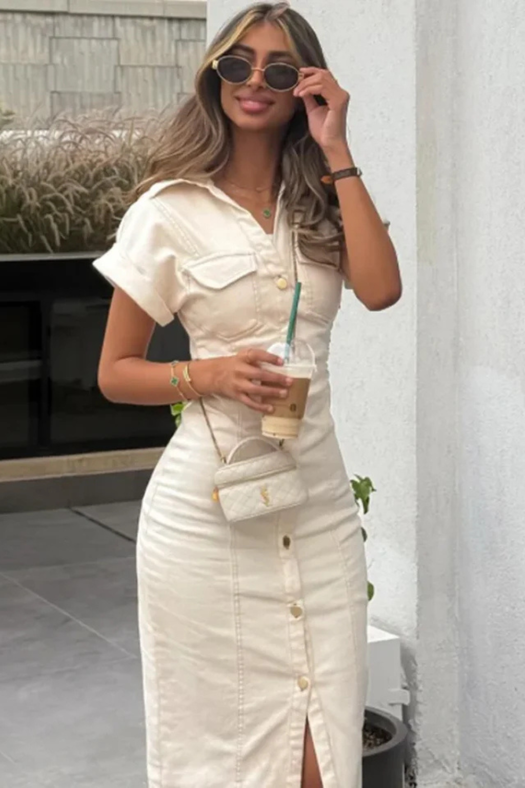 Claribel | Tailored Button-Through Midi Dress