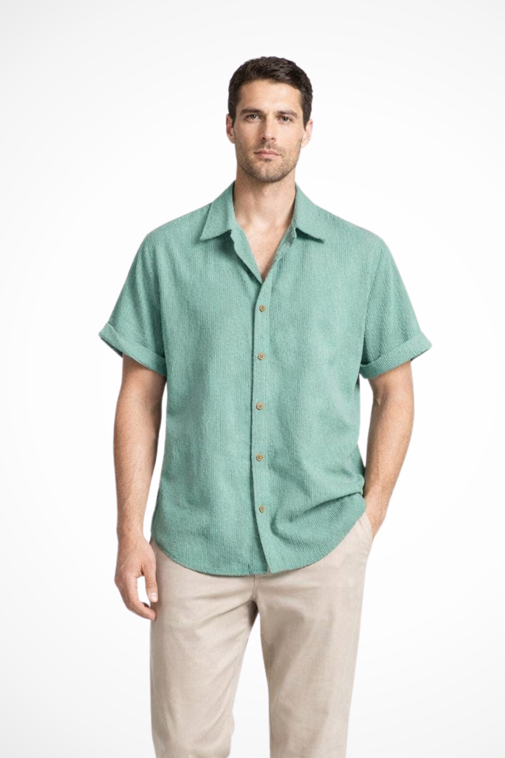 Harrison | Men's Casual Textured Camp Collar Shirt