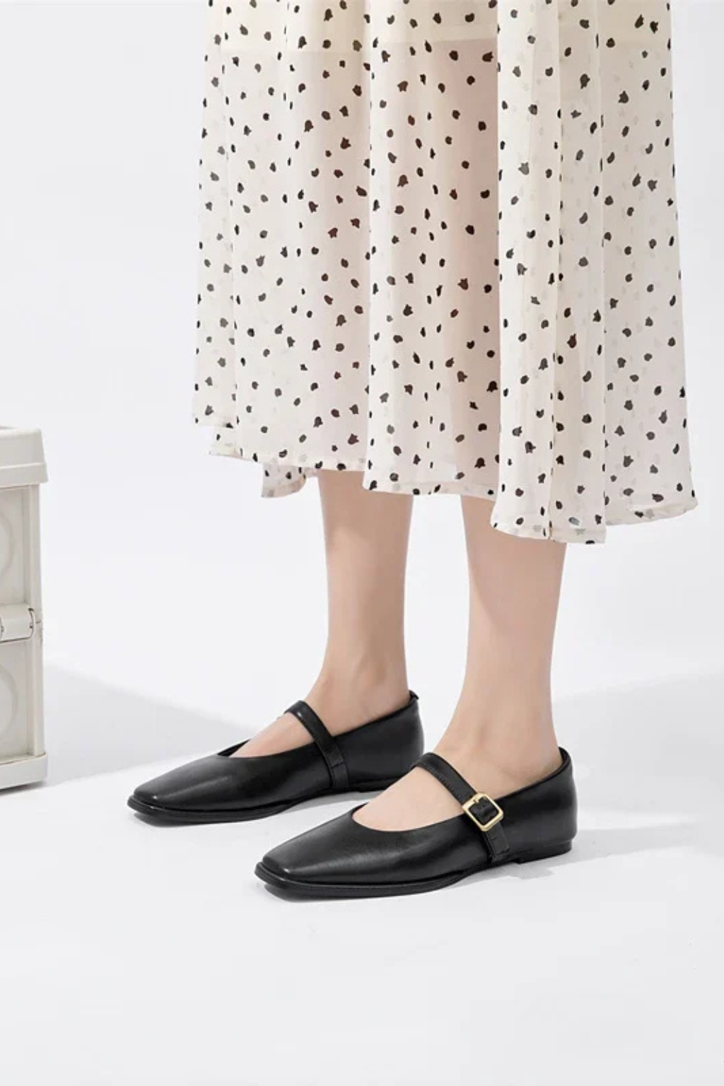 Seraphina | Elegant Square Toe Mary Jane Ballet Flats