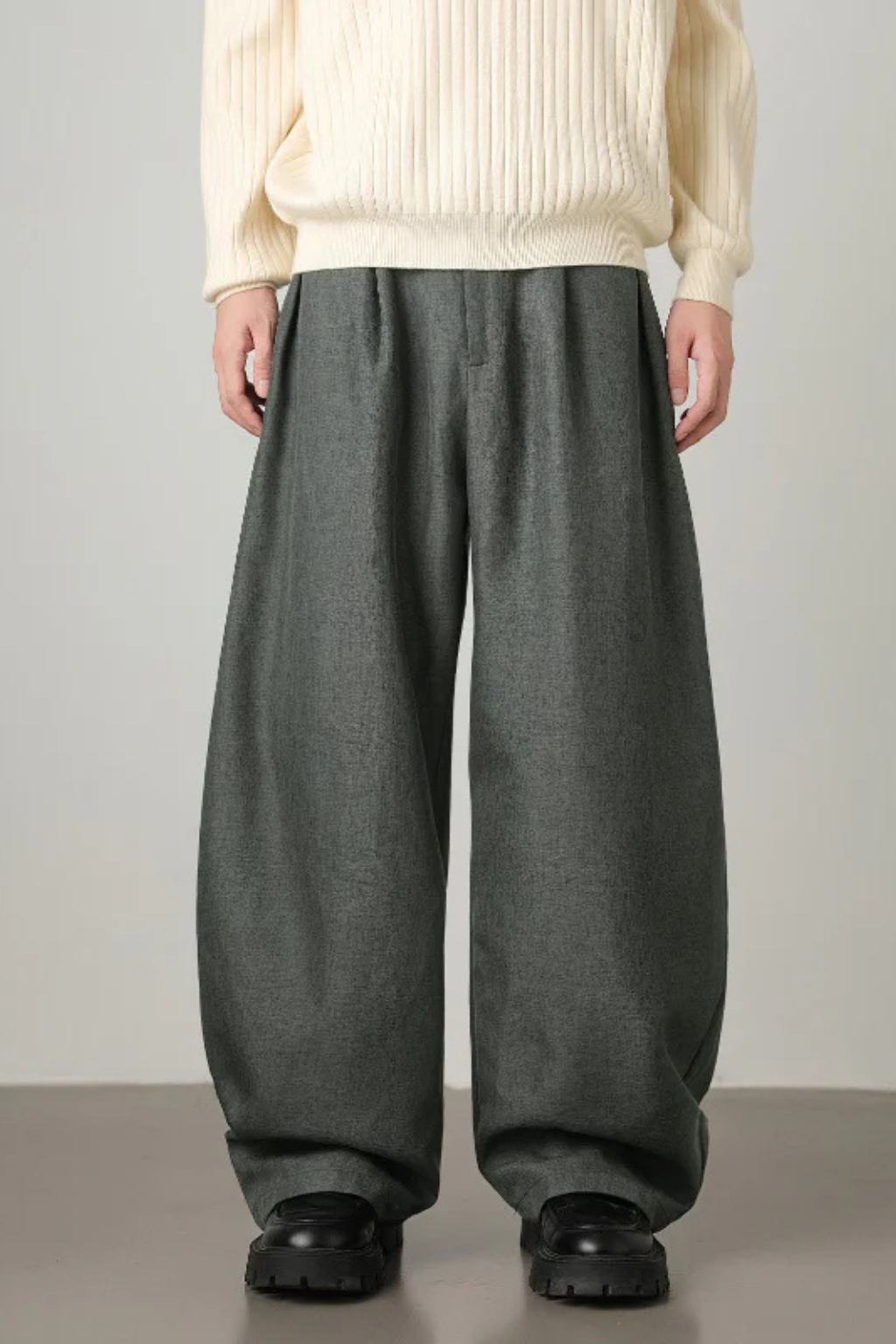 Rowella | Elegant High Waist Pleated Wide Leg Pants