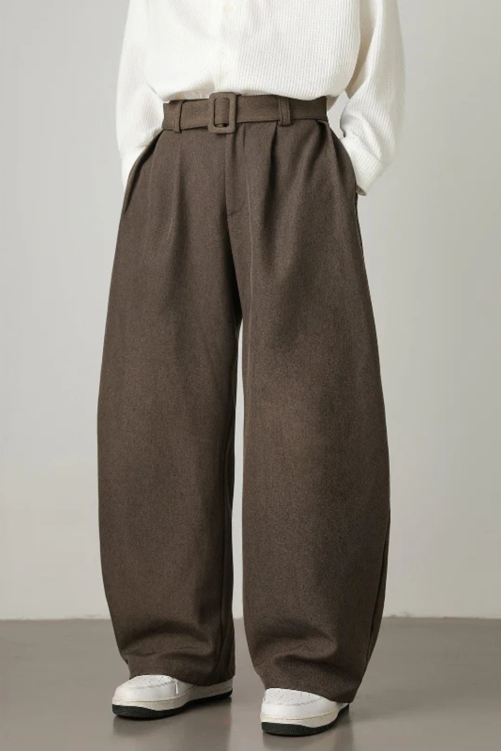 Rowella | Elegant High Waist Pleated Wide Leg Pants