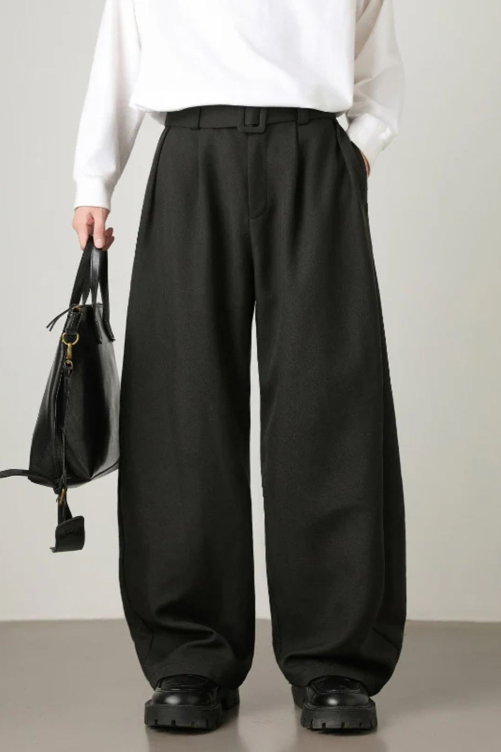 Rowella | Elegant High Waist Pleated Wide Leg Pants
