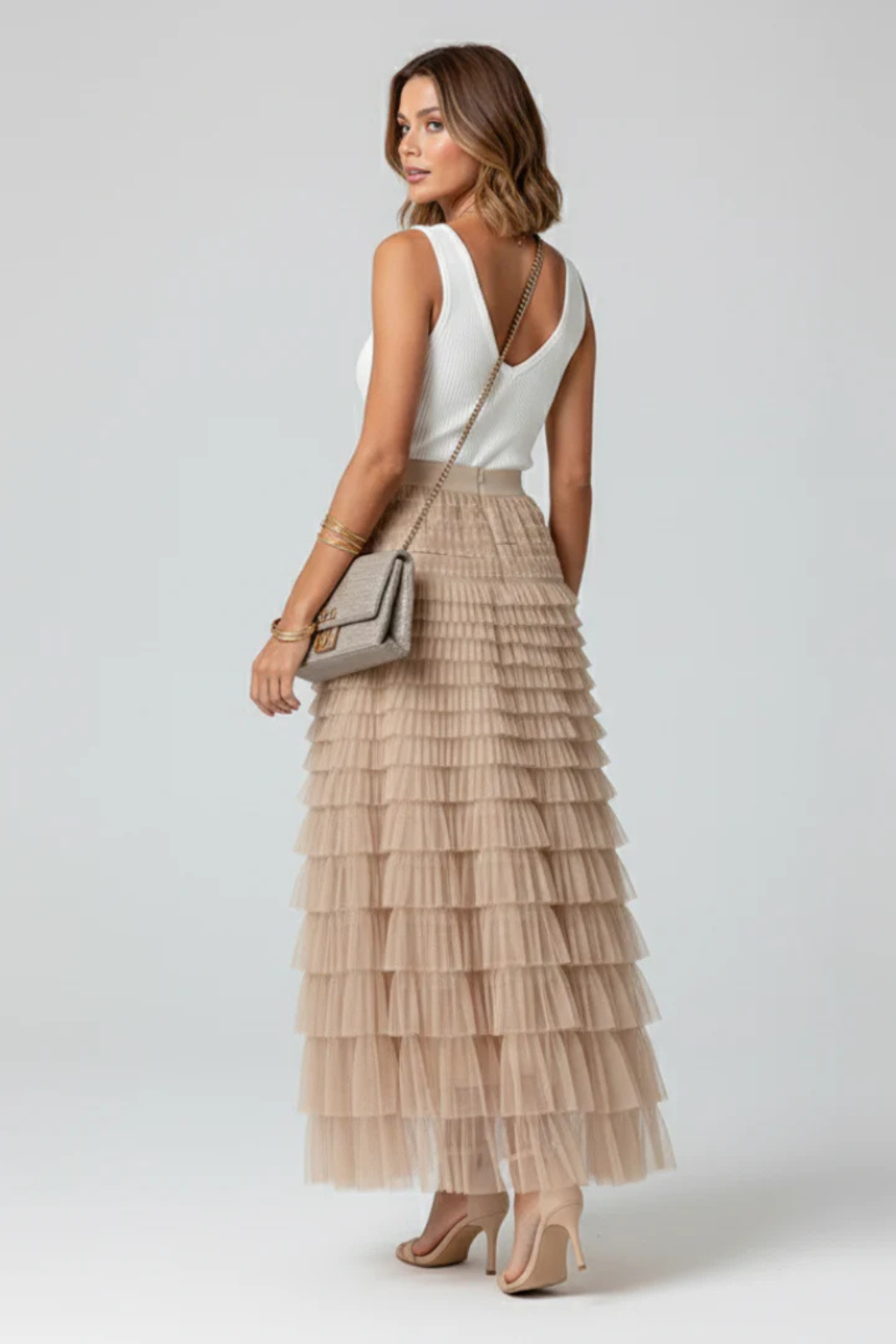 Evangeline | Romantic Tiered Tulle Maxi Skirt