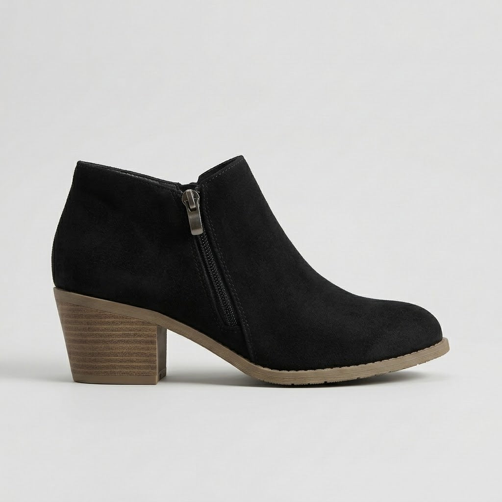 Women's Classic Side Zip Ankle Boots Block Heel Booties