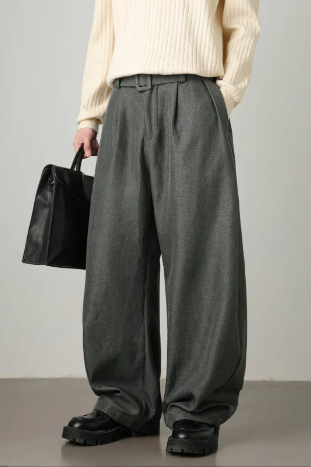 Rowella | Elegant High Waist Pleated Wide Leg Pants