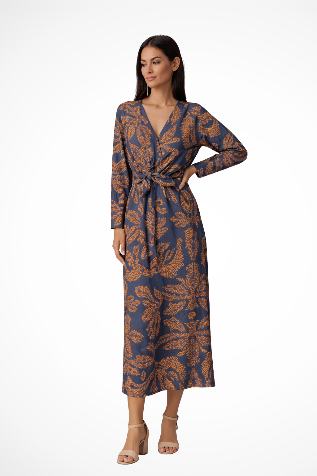 Adrielle | Elegant Paisley Wrap Maxi Dress