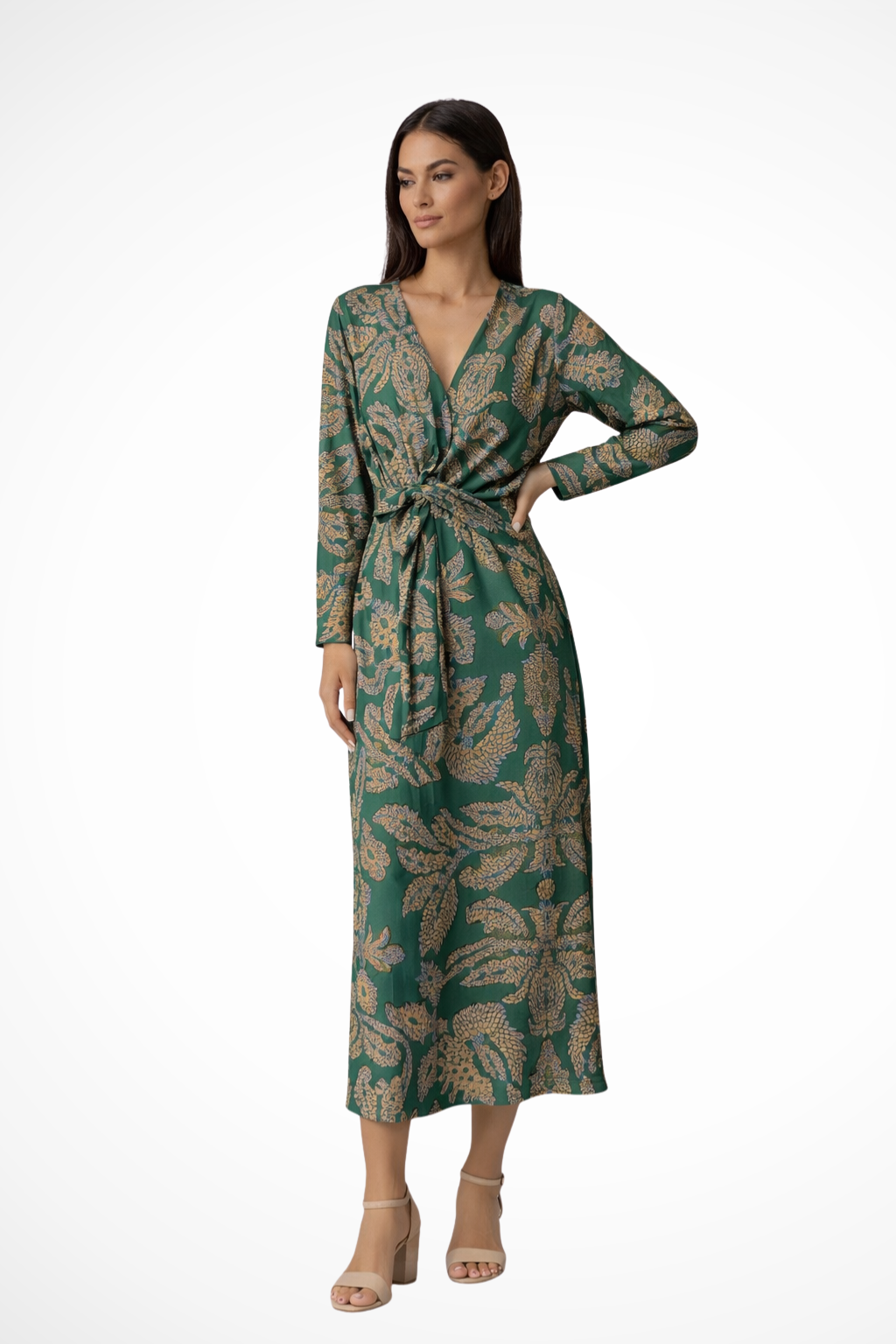 Adrielle | Elegant Paisley Wrap Maxi Dress