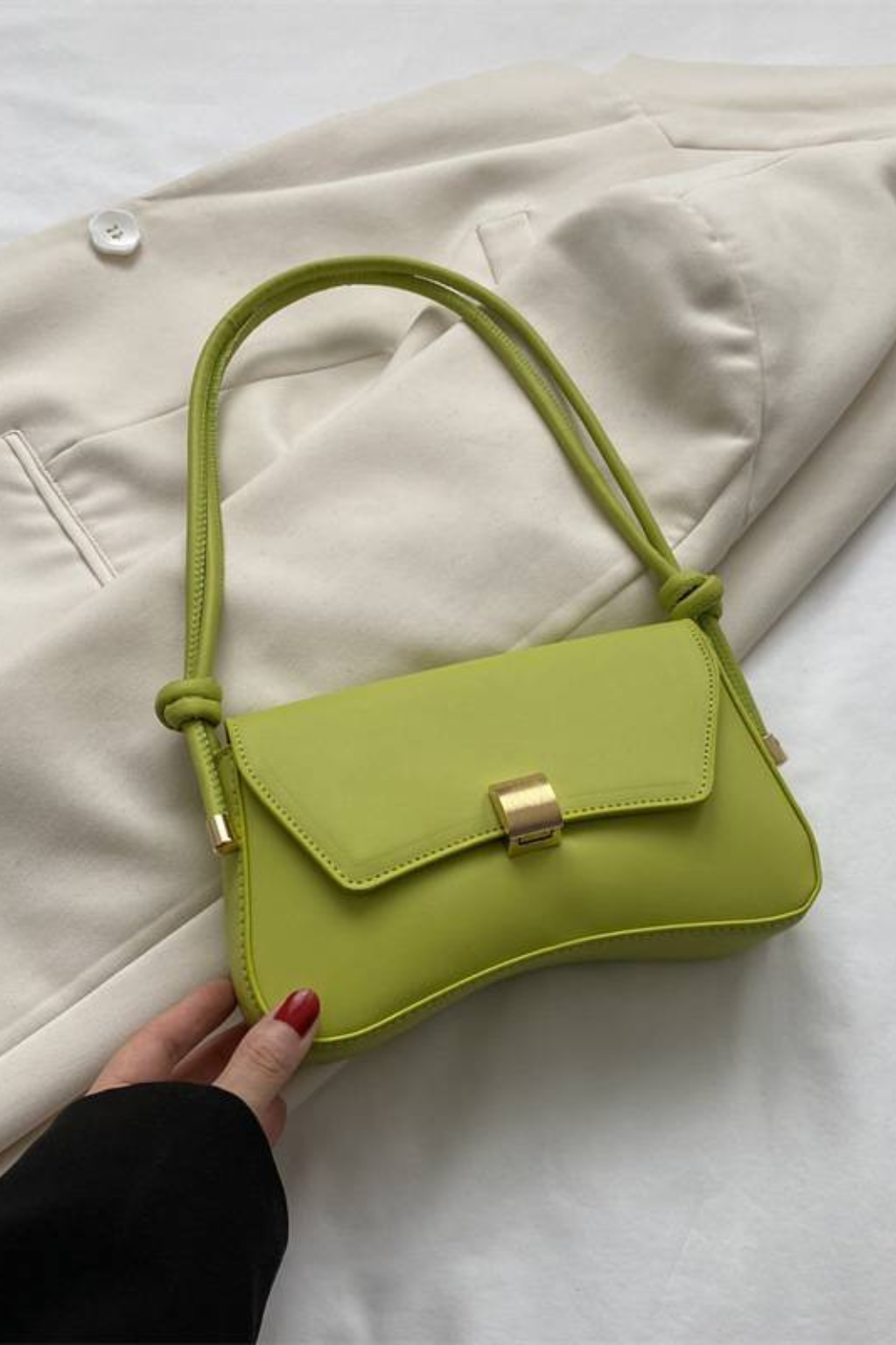 Isabelle | Elegant Flap Shoulder Bag with Gold Clasp