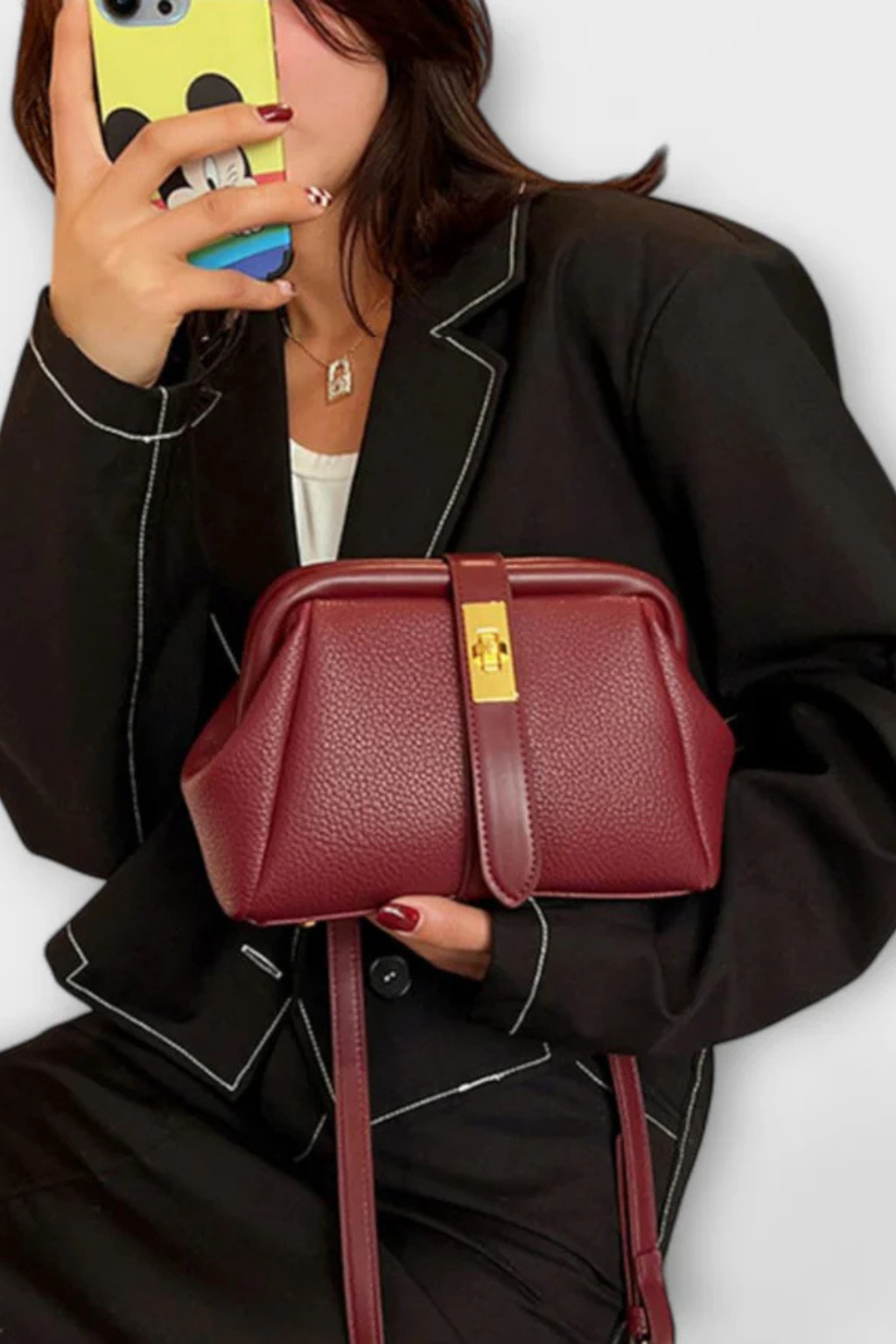 Genevieve | Structured Frame Mini Top Handle Bag