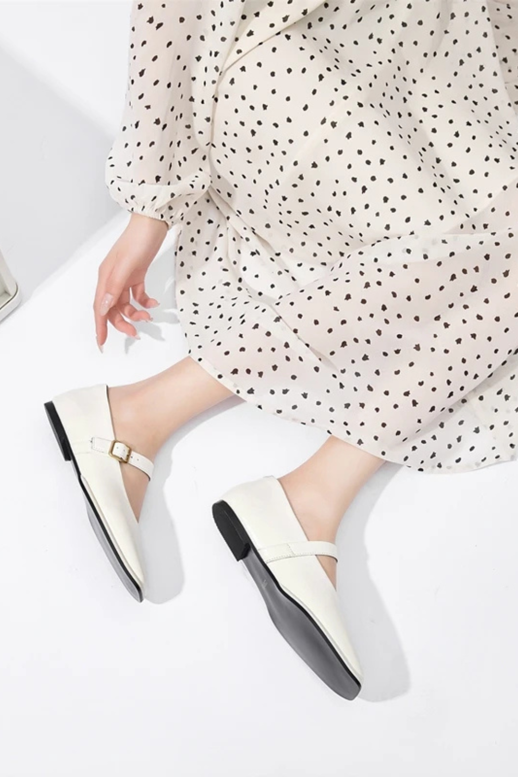 Seraphina | Elegant Square Toe Mary Jane Ballet Flats