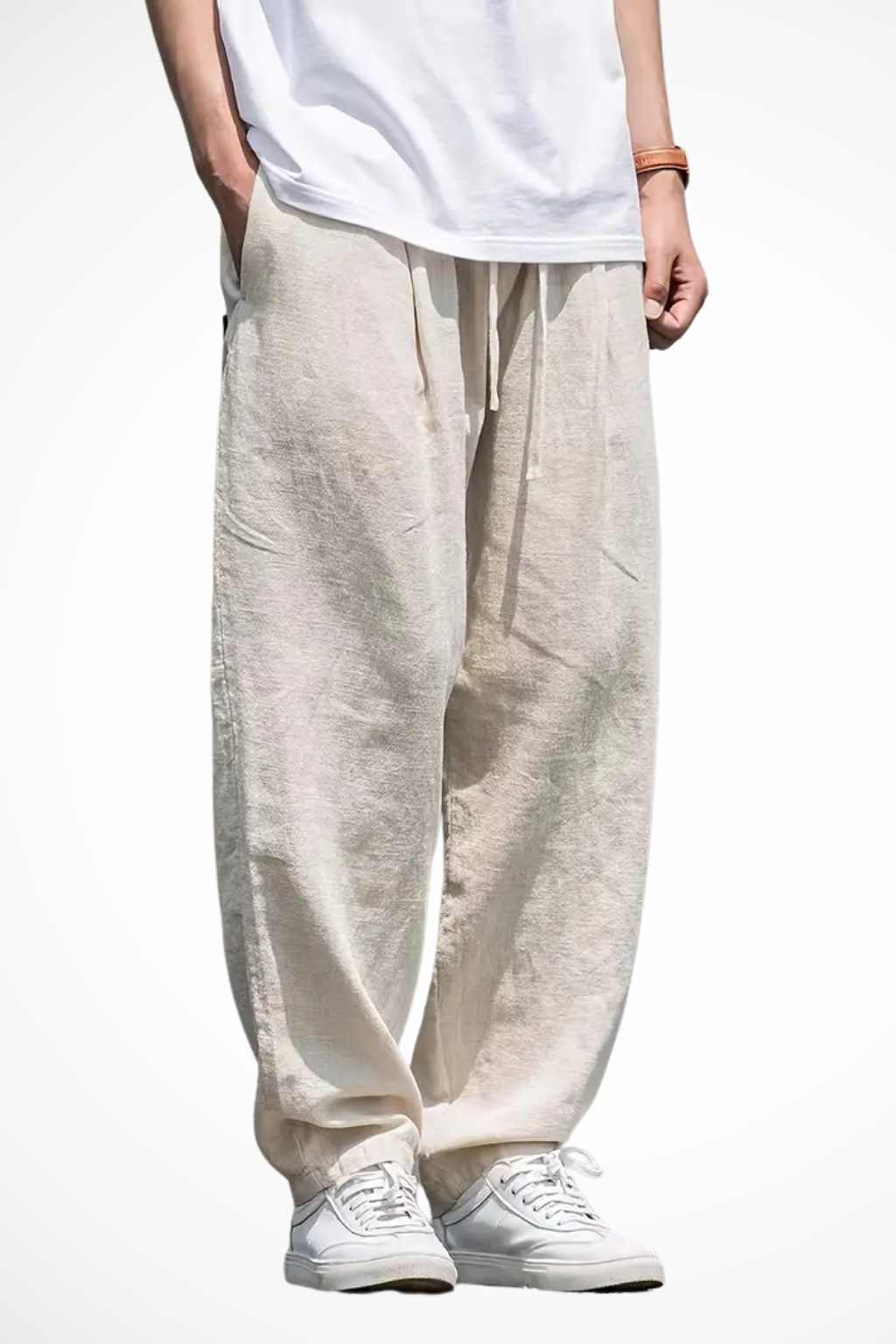 Samuel | Men's Relaxed Wide Leg Linen Drawstring Pants