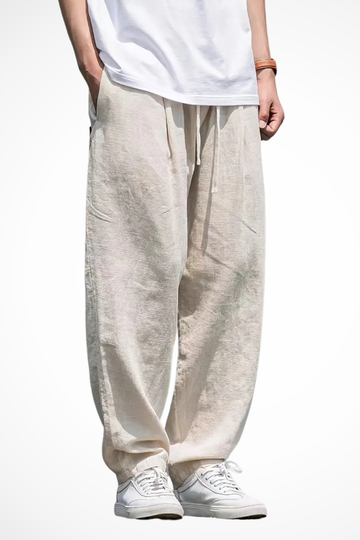 Samuel | Men's Relaxed Wide Leg Linen Drawstring Pants