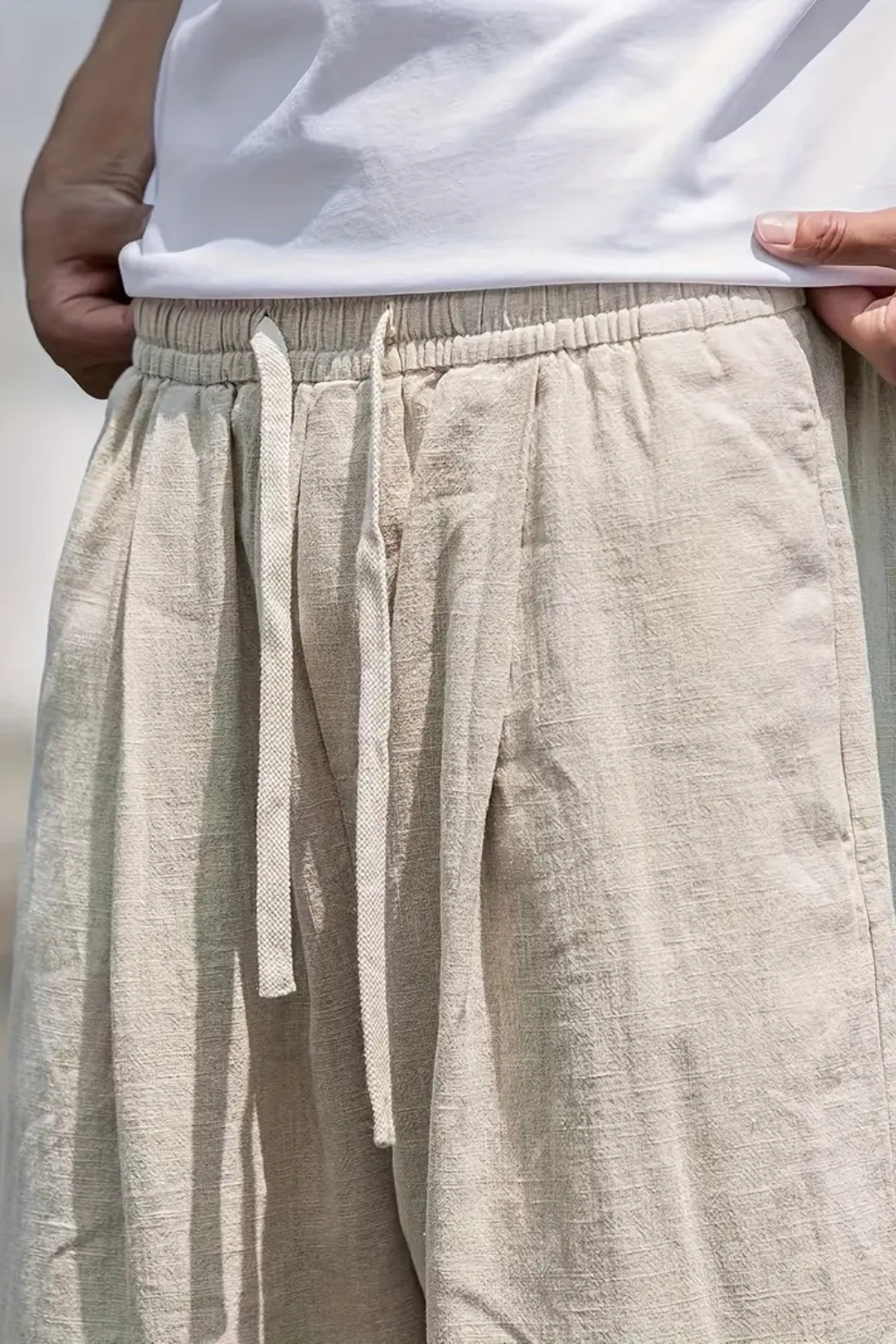 Samuel | Men's Relaxed Wide Leg Linen Drawstring Pants