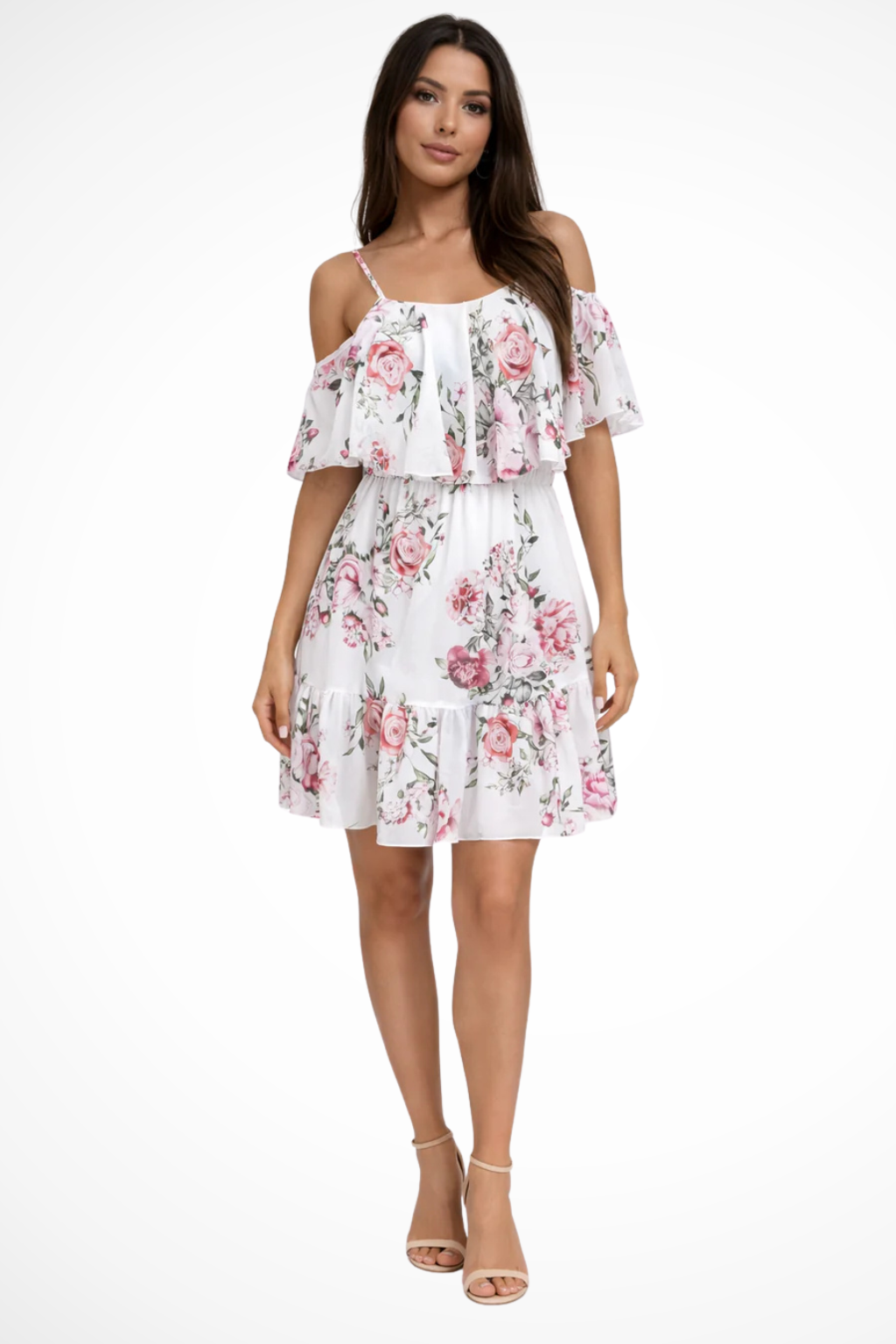Seraphina | Romantic Floral Off Shoulder Ruffle Mini Dress
