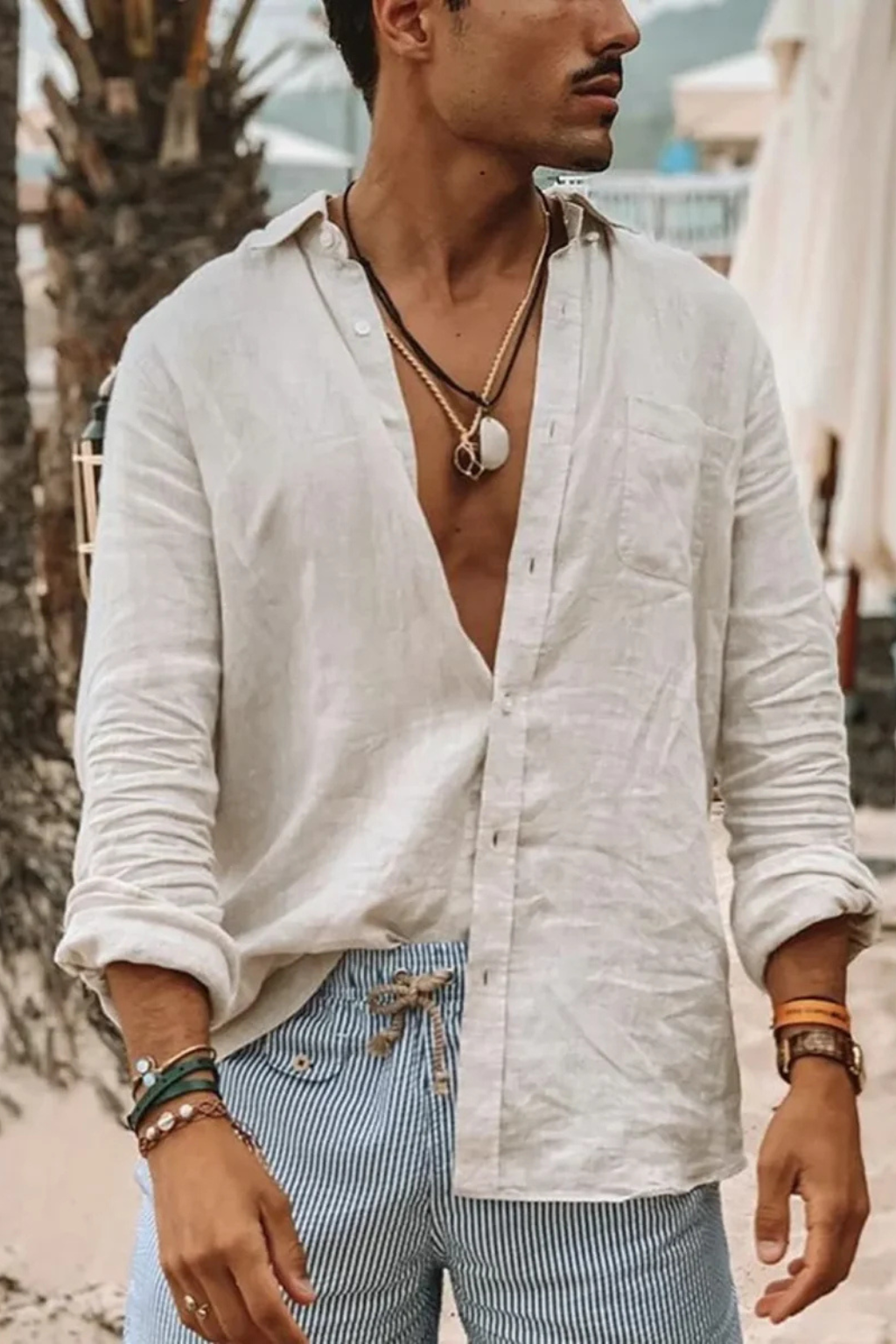 Marcus | Men's Casual Linen Button Down Shirt