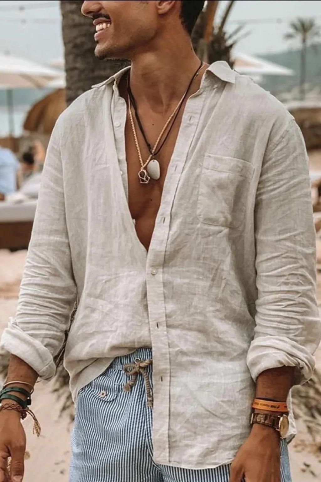 Marcus | Men's Casual Linen Button Down Shirt
