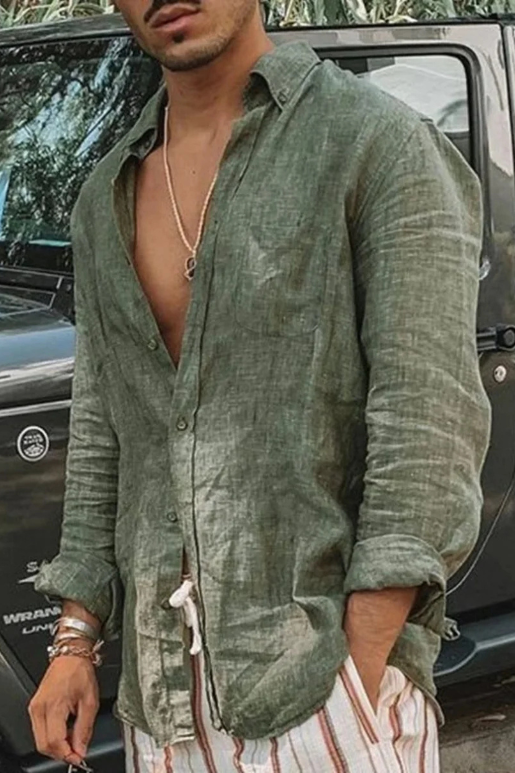 Marcus | Men's Casual Linen Button Down Shirt