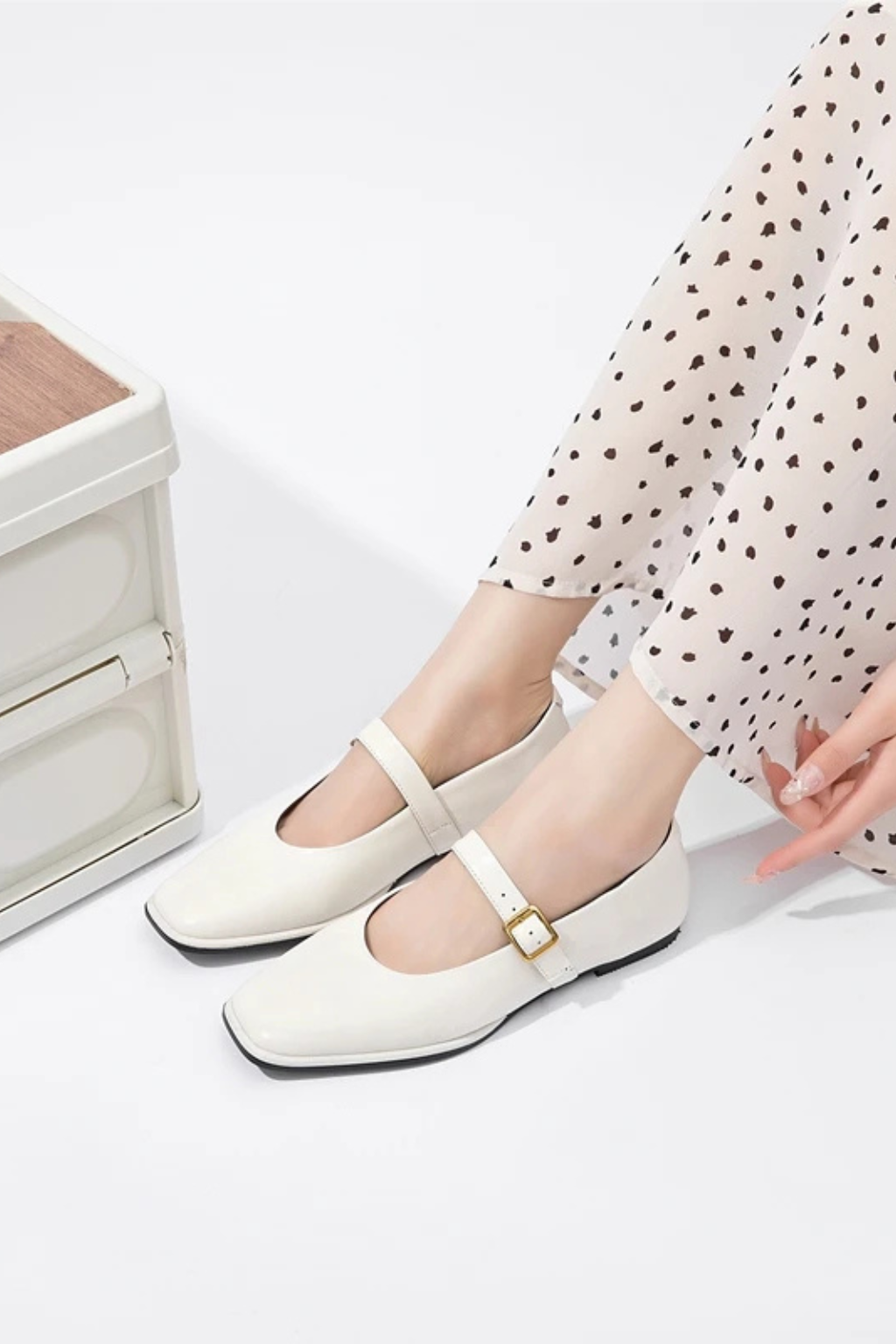 Seraphina | Elegant Square Toe Mary Jane Ballet Flats
