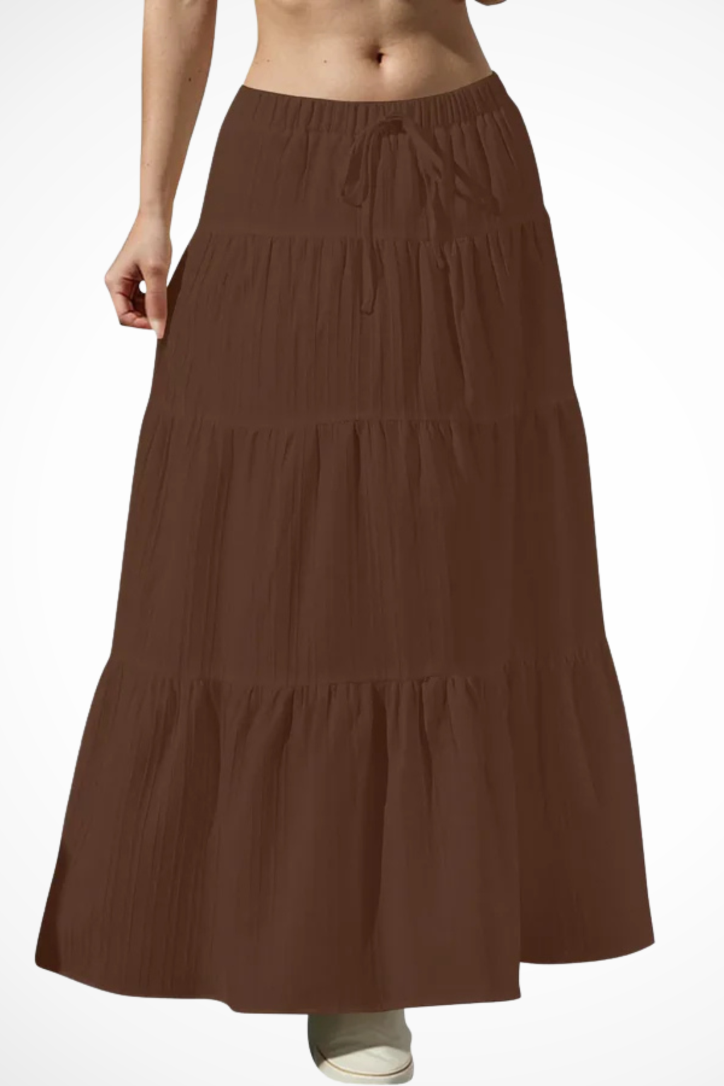 Celestine | Effortless Tiered Drawstring Maxi Skirt