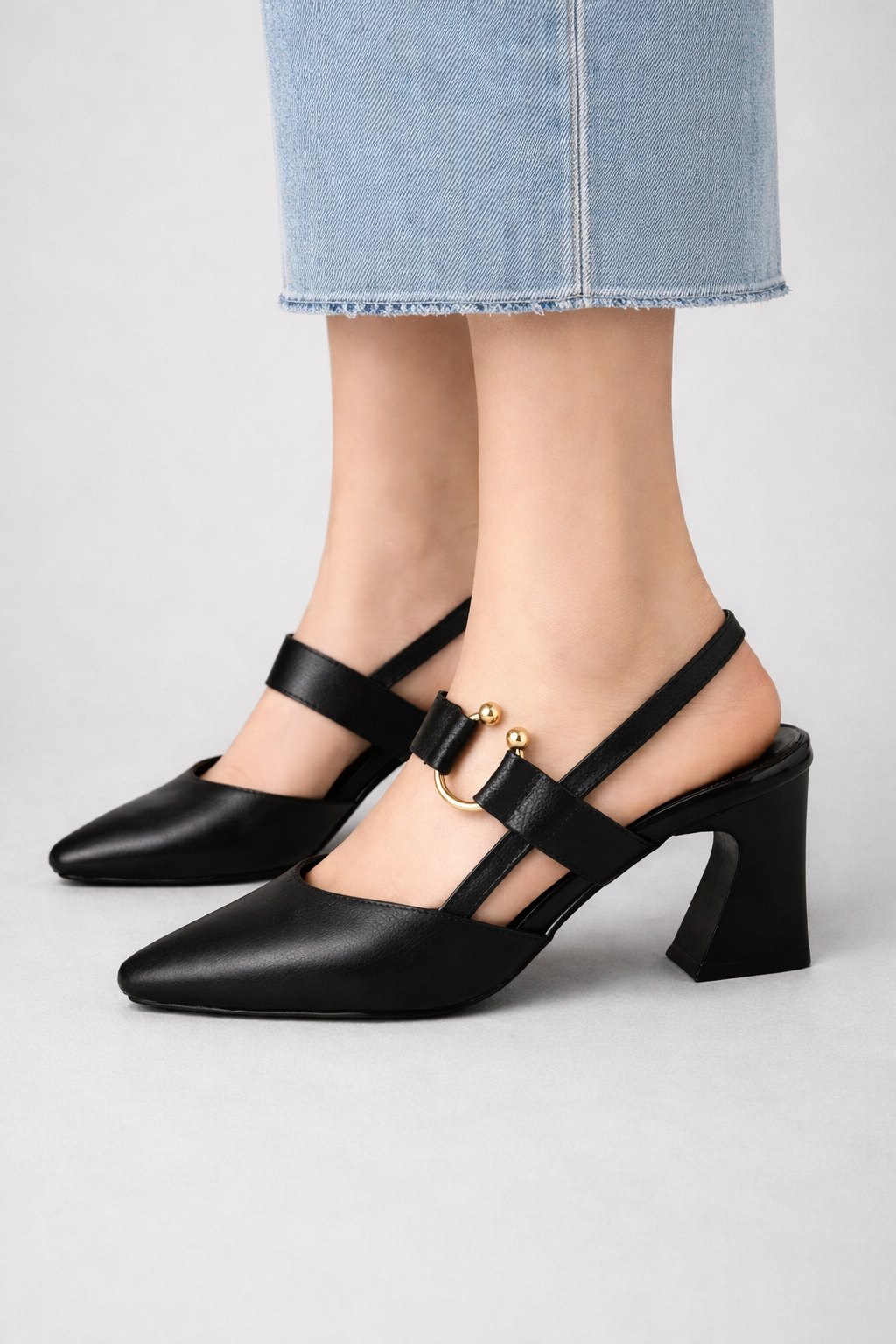 Isadora | Elegant Square Toe Slingback Heels