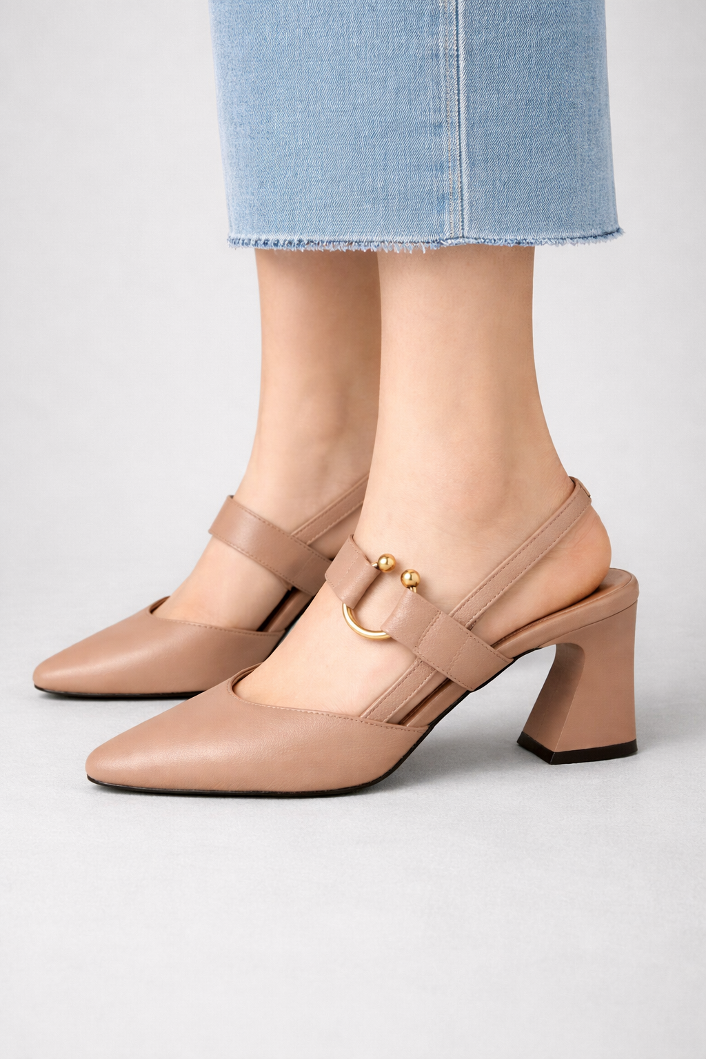 Isadora | Elegant Square Toe Slingback Heels