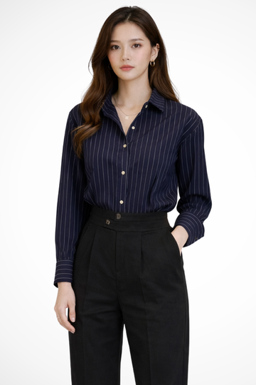 Vivienne | Classic Pinstripe Button Down Shirt