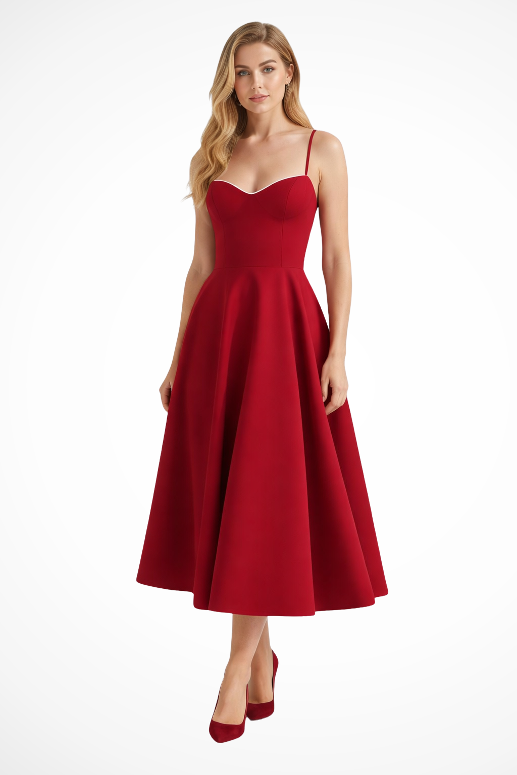Genevieve | Elegant Corset Sweetheart Midi Dress