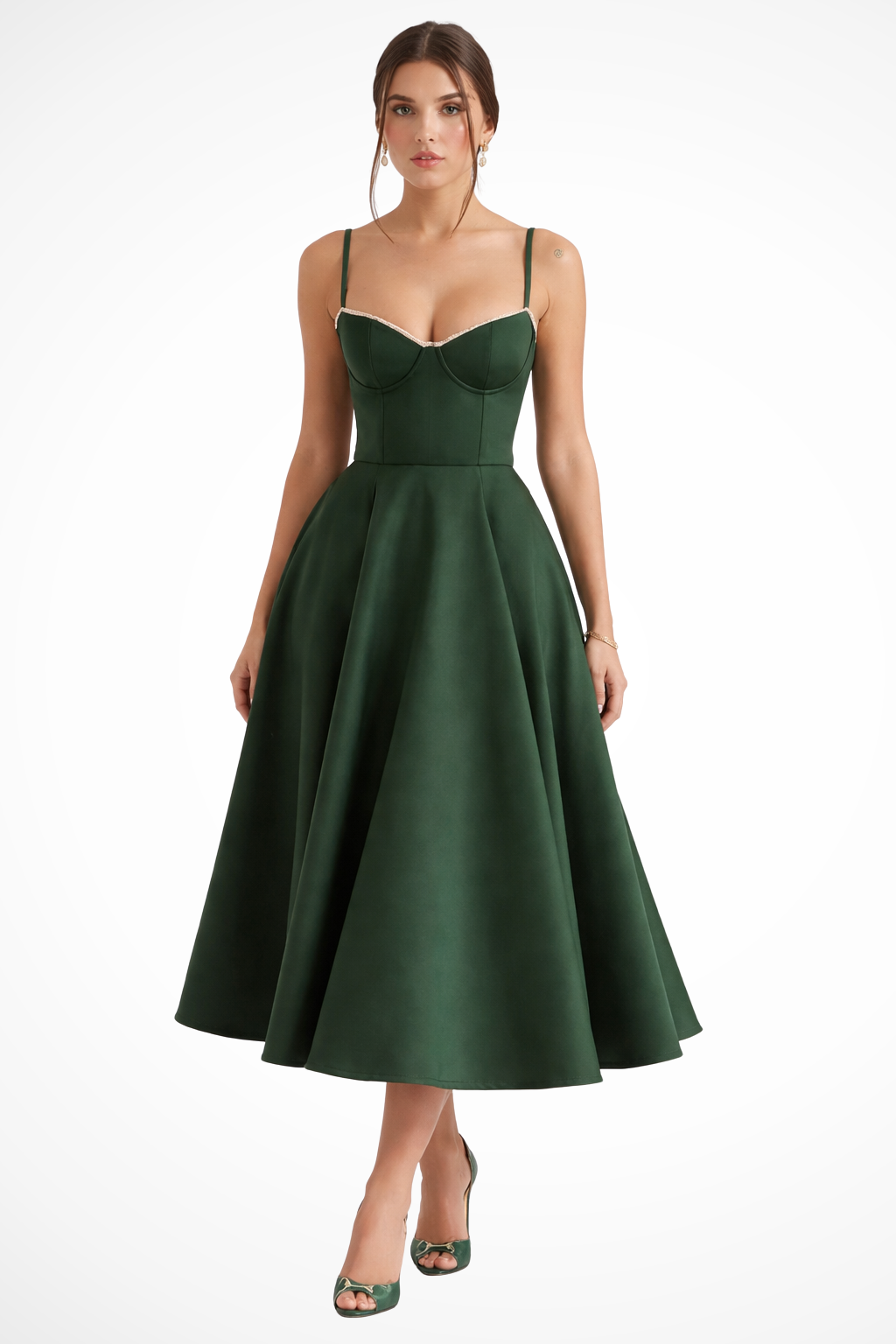 Genevieve | Elegant Corset Sweetheart Midi Dress