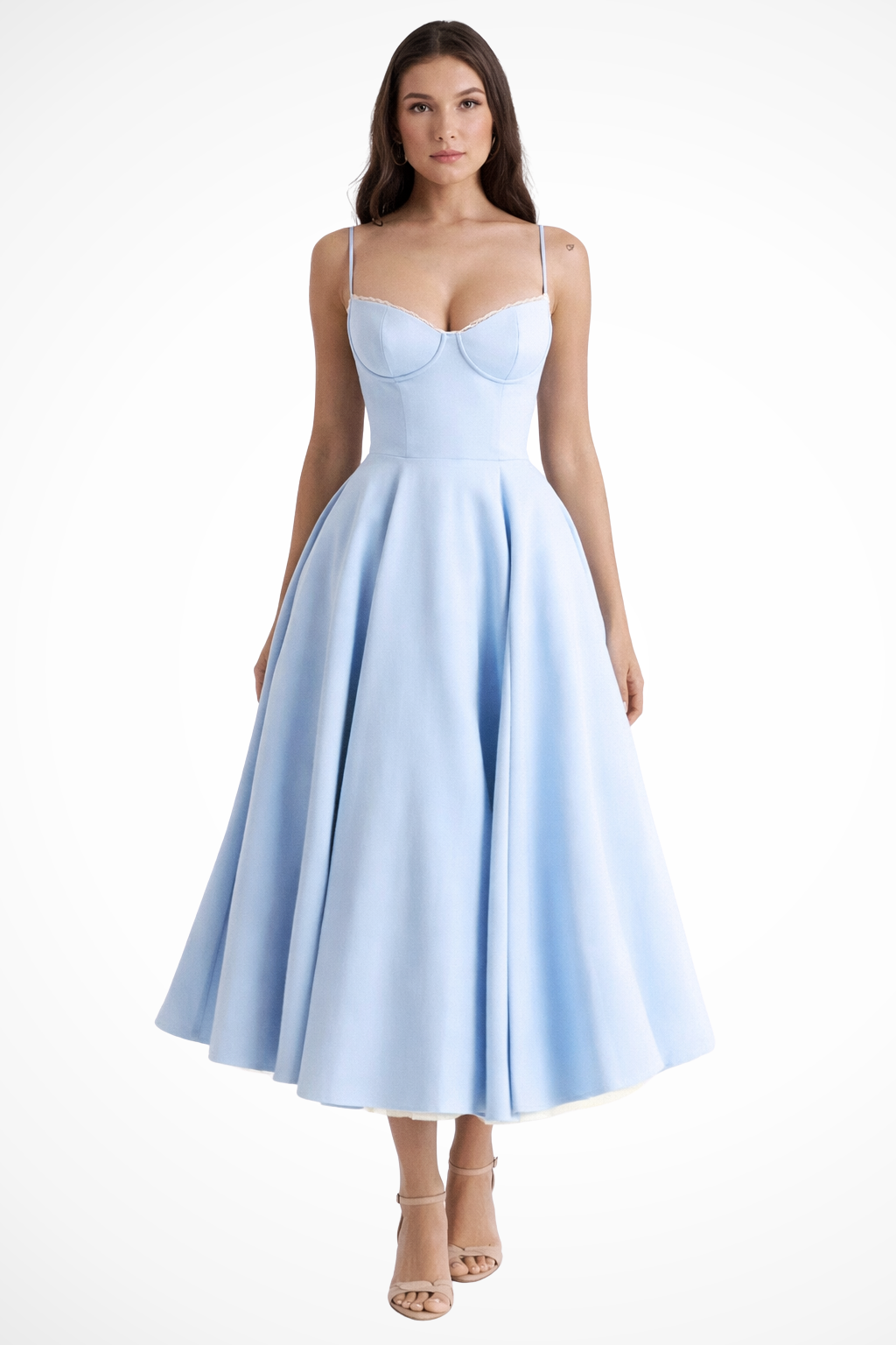 Genevieve | Elegant Corset Sweetheart Midi Dress
