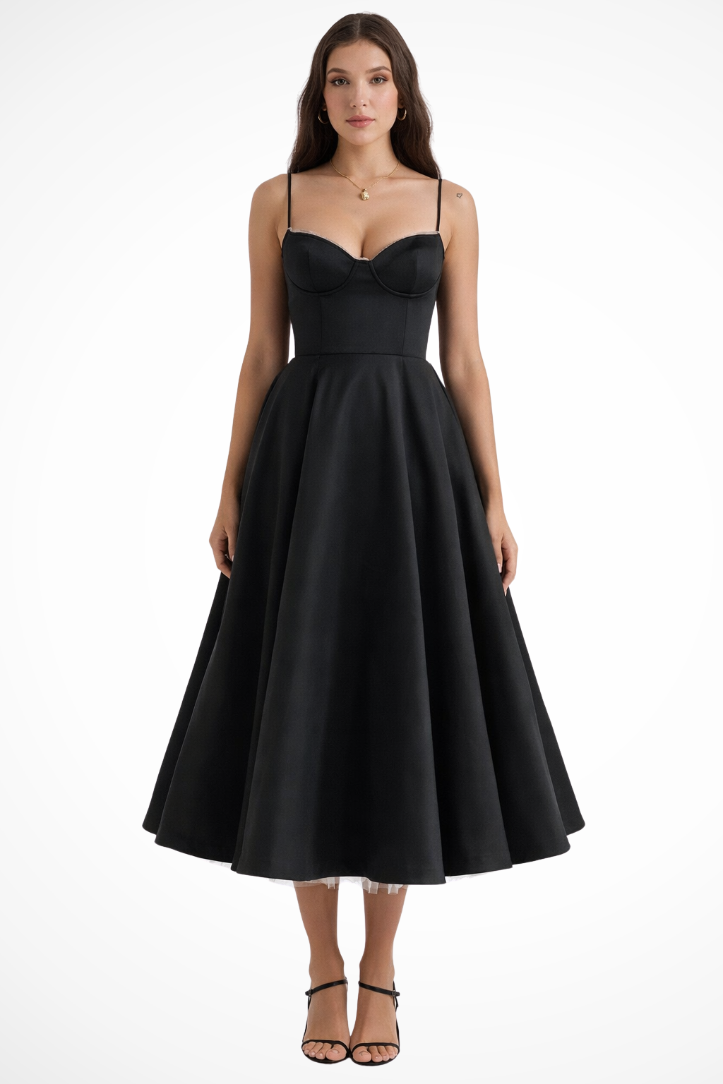 Genevieve | Elegant Corset Sweetheart Midi Dress