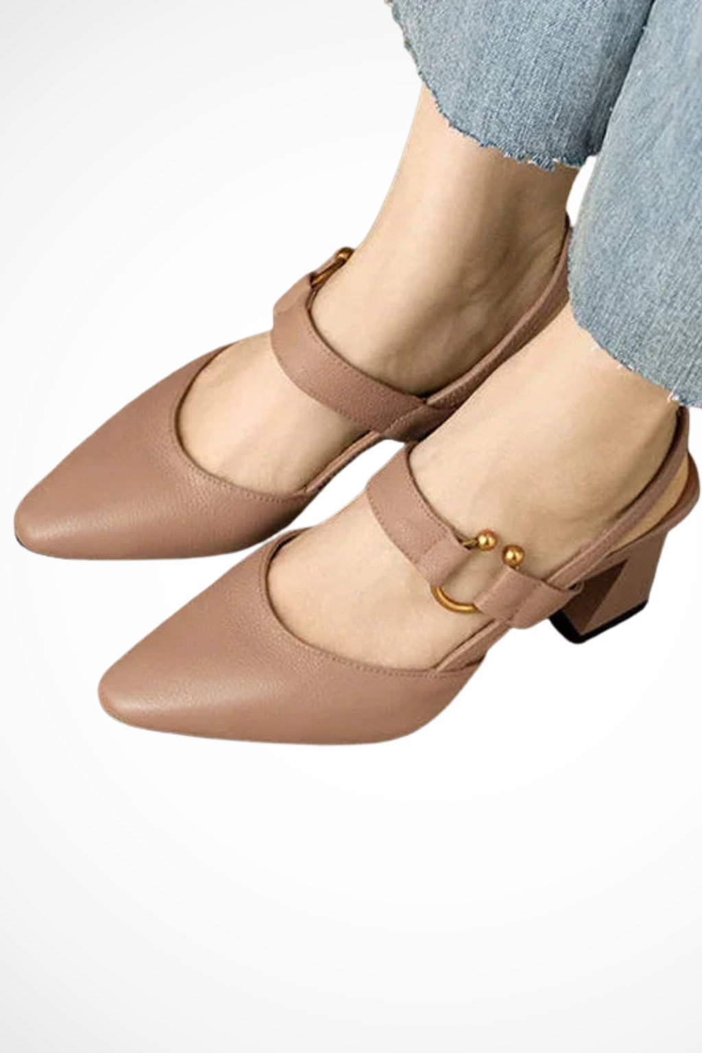 Isadora | Elegant Square Toe Slingback Heels