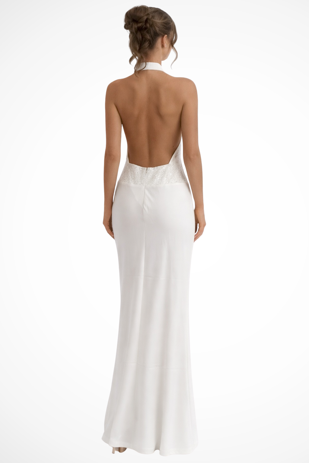 Adrielle | Elegant Draped Halter Satin Maxi Dress