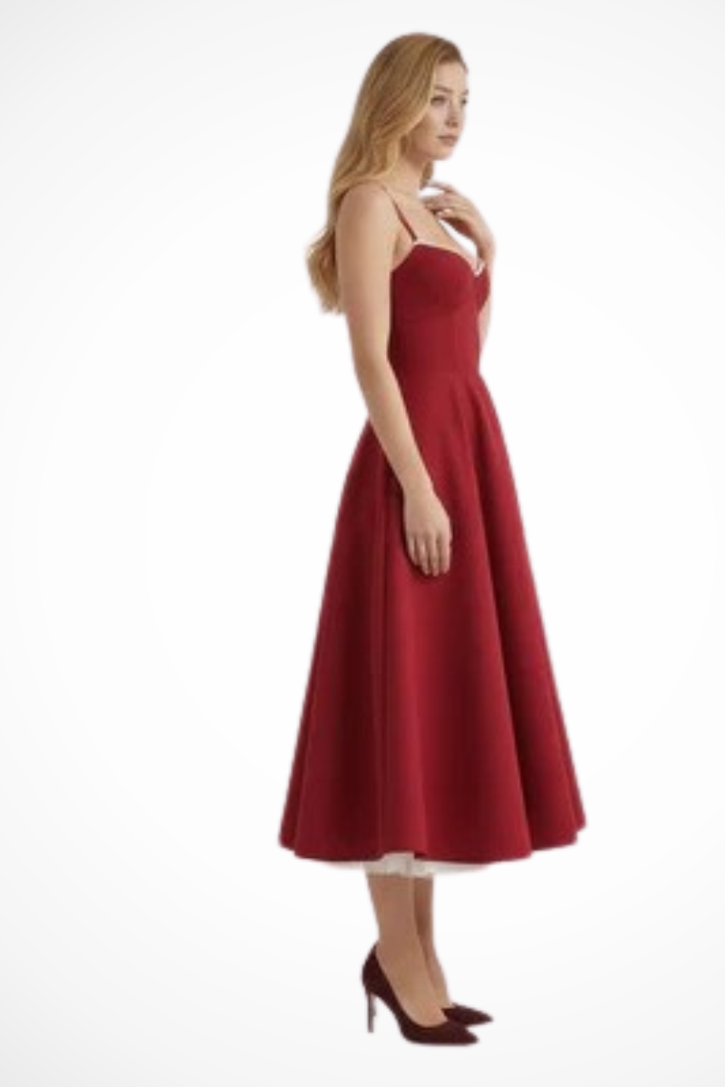 Genevieve | Elegant Corset Sweetheart Midi Dress