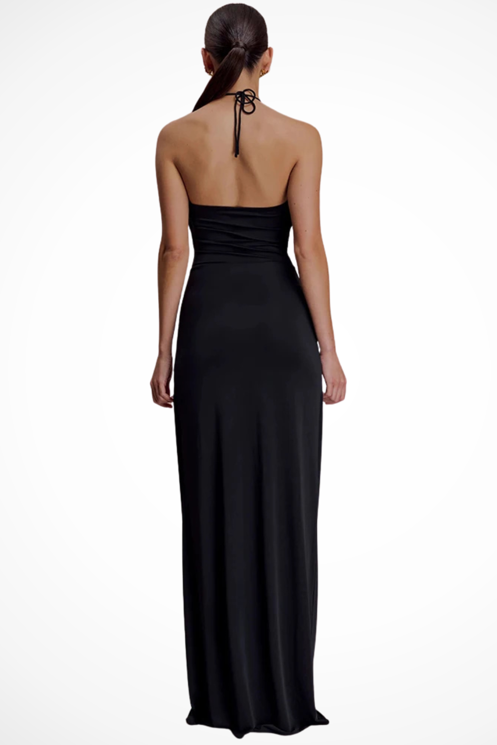 Luneth | Elegant Halter Draped Formal Maxi Dress