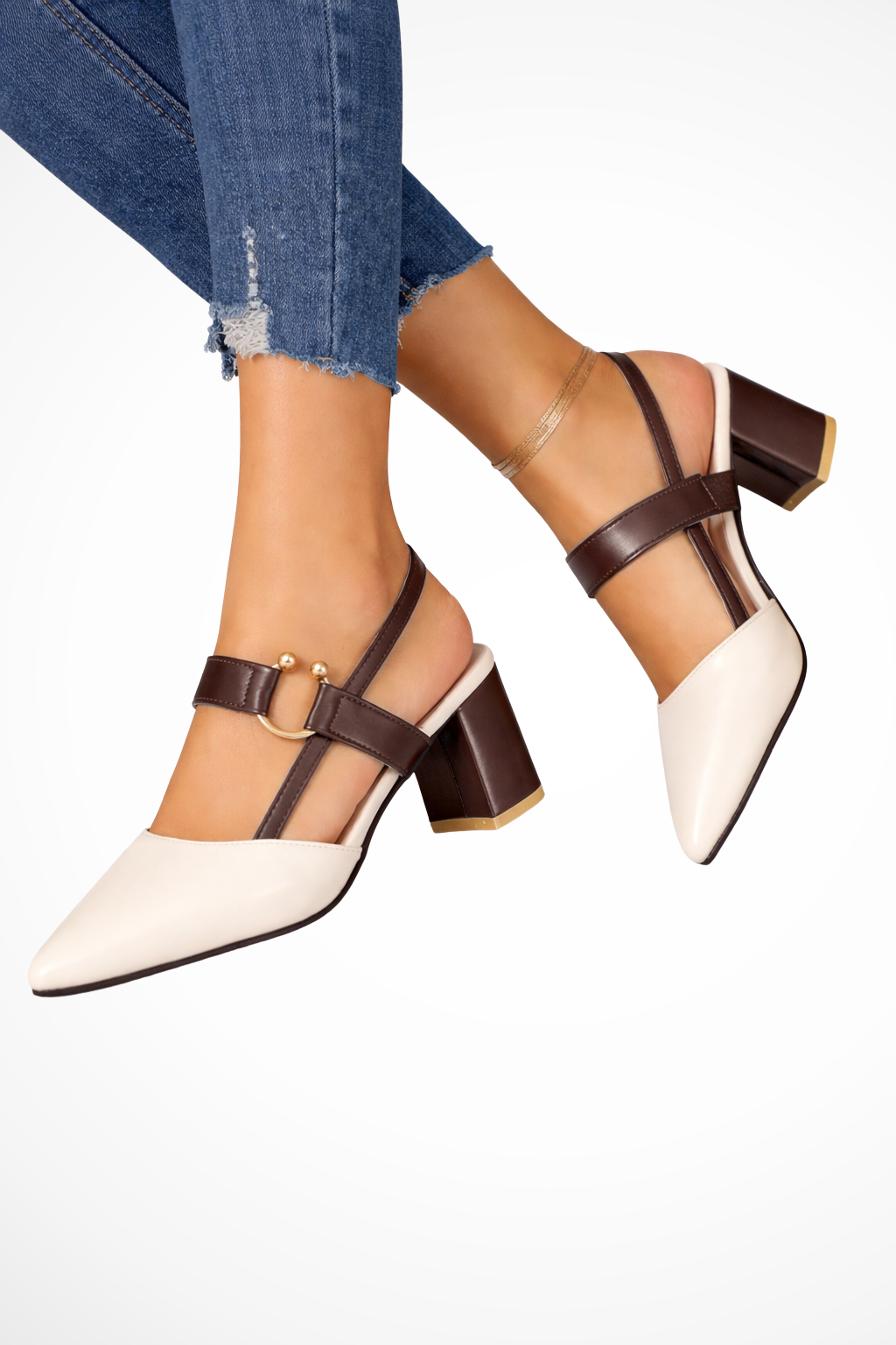 Isadora | Elegant Pointed Toe Multi-Strap Slingback Heels