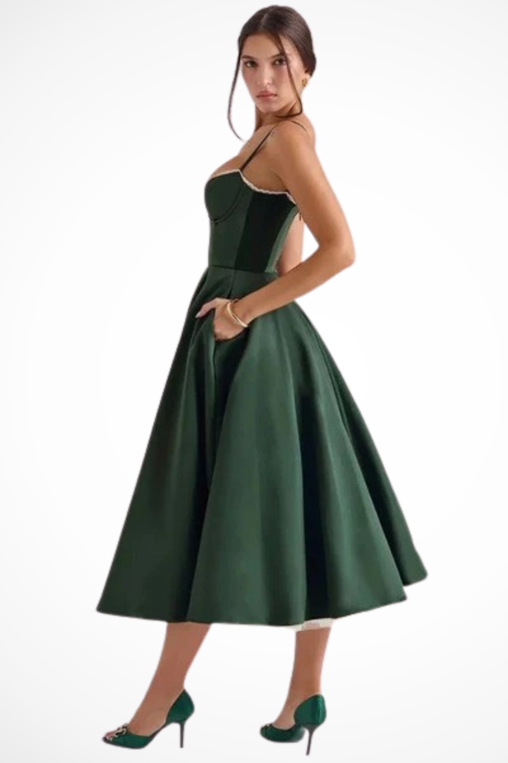 Genevieve | Elegant Corset Sweetheart Midi Dress