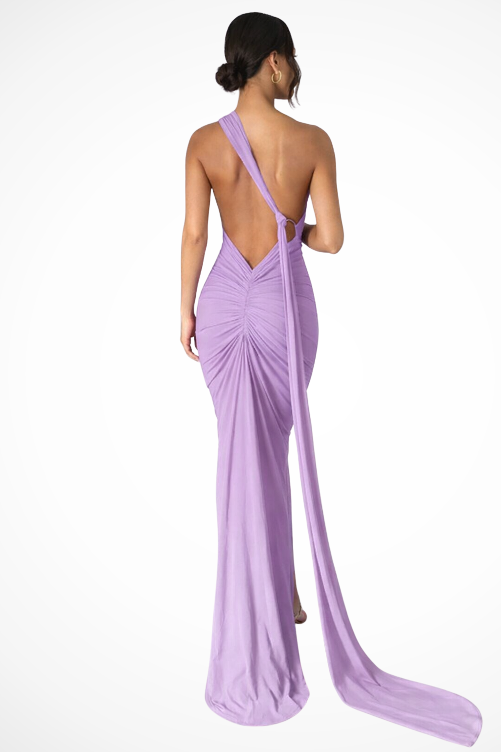 Seraphina | Elegant One Shoulder Ruched Back Formal Maxi Dress