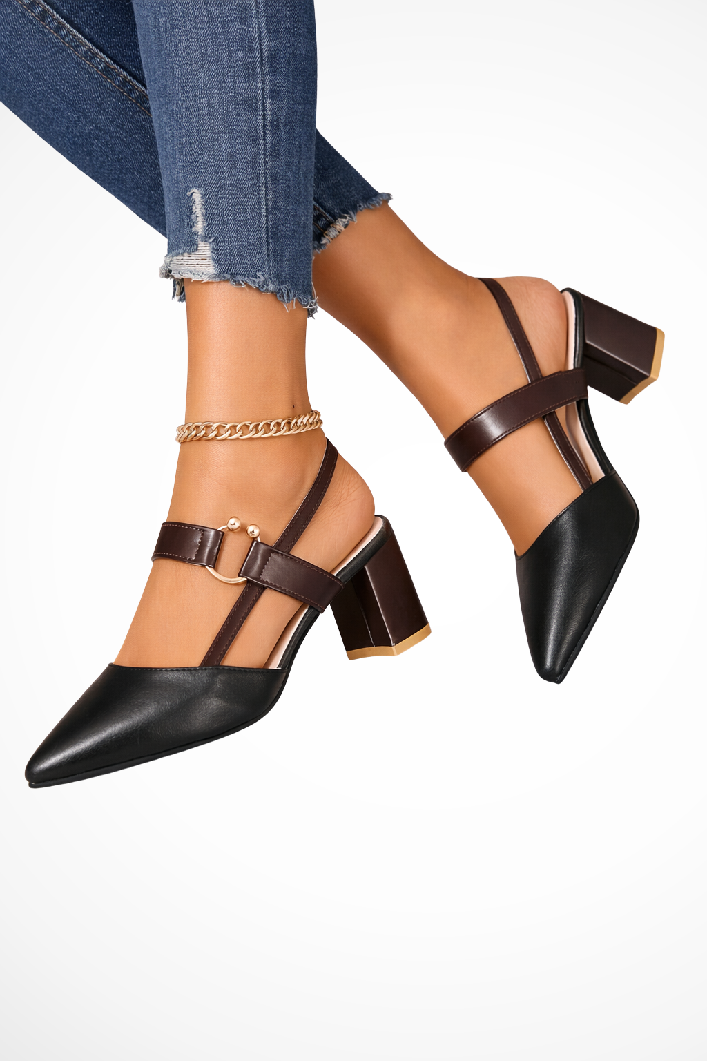 Isadora | Elegant Pointed Toe Multi-Strap Slingback Heels