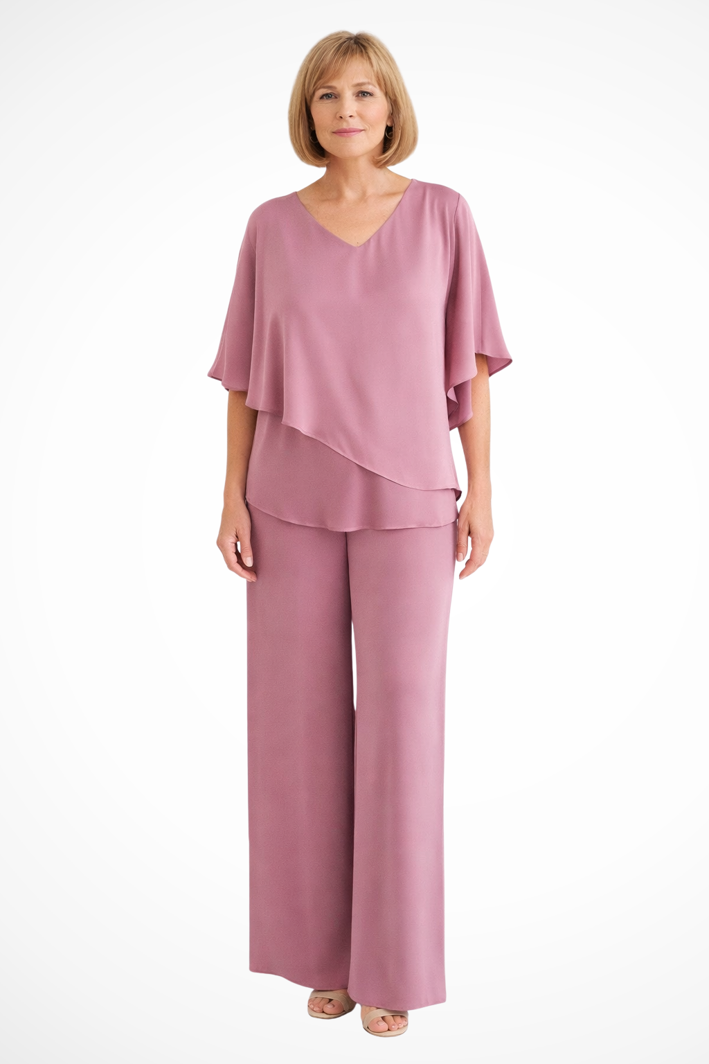 Adrielle | Elegant Batwing Layered Two Piece Set